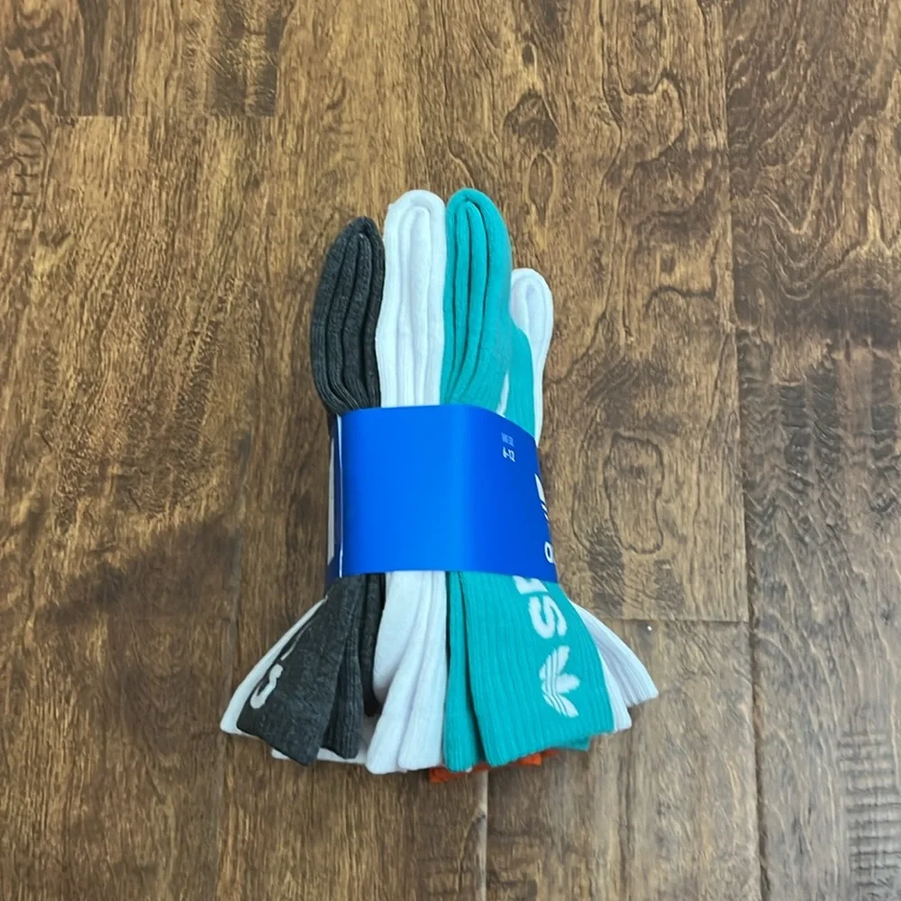 Adidas Crew Socks 6 Pack Shoe Size 6-12 - Picture 14 of 17